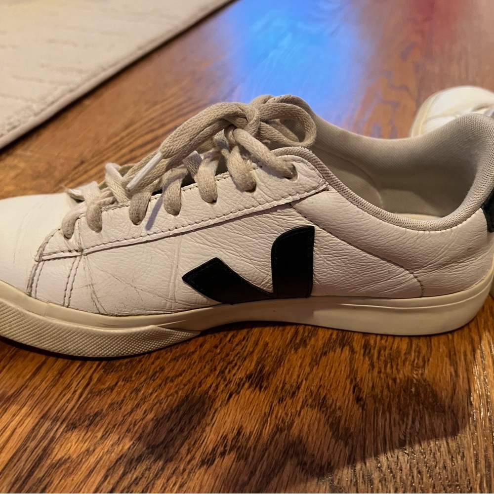 Veja White Sneakers with Black Logo